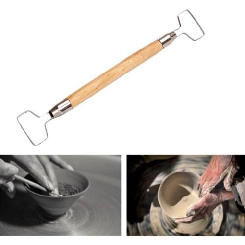 DIY Art Clay Pottery Tool Clay Sculpting Tool Kit Pottery & Ceramics Wooden Handle Modeling Clay Square Ribbon Tools