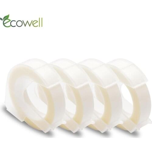 Ecowell 9mm Clear color Dymo 3D Plastic Embossing Tapes for Embossing for Dymo 1880,1540, 1755, 12965,1610 , 15447 Label Makers