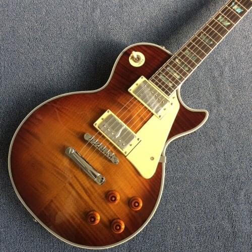 Rosewood fingerboard electric guitar, Tobacco burst maple top, Solid mahogany body , Free shipping