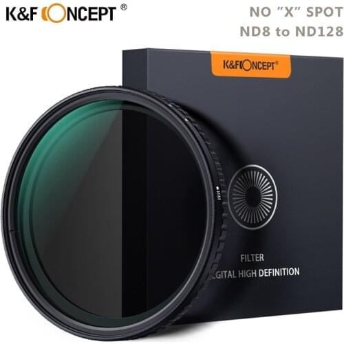 K&F Concept ND8-ND128 Variable ND Filter 52mm 62mm 67mm 72mm 77mm 82mm NO X Spot Fade Neutral Densityr Camera Lens Filter