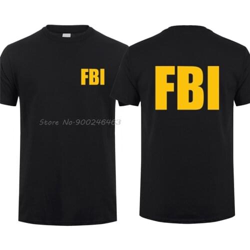 FBI T Shirt Man Cool United States T-shirt Short Sleeve FBI Shield Man Tshirt Men Cotton Tees Tops Harajuku Streetwear