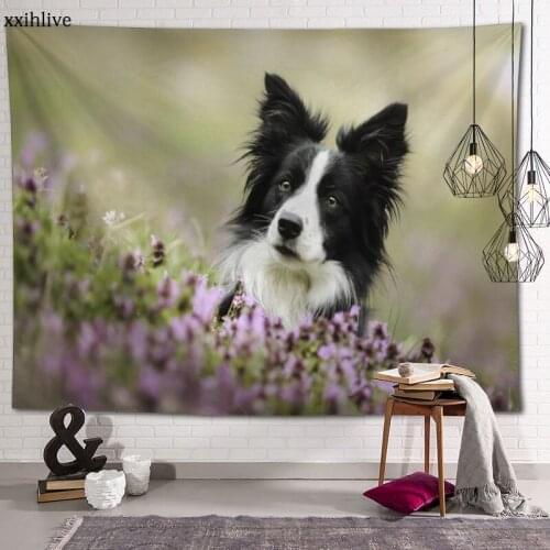 The Smartest Dog Border Collie Animal Custom HD Tapestry For Carpet Travel Mattress Wall Carpets Art Home Decor 100x150cm