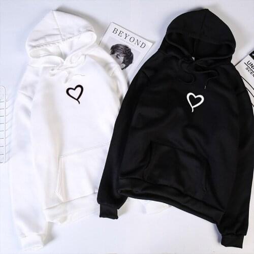 Heart Hoodies Sweatshirts Sweat Punk for Girls Clothing Kawaii Harajuku New European Top Sudadera Mujer Casual