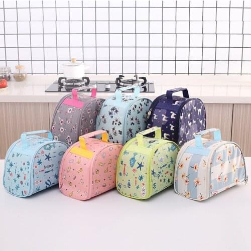 Food Transport Insulated Casual Lunch Box Bag Portable Waterproof Large Picnic Box Canvas Totes Case Children Women Thermal Coo