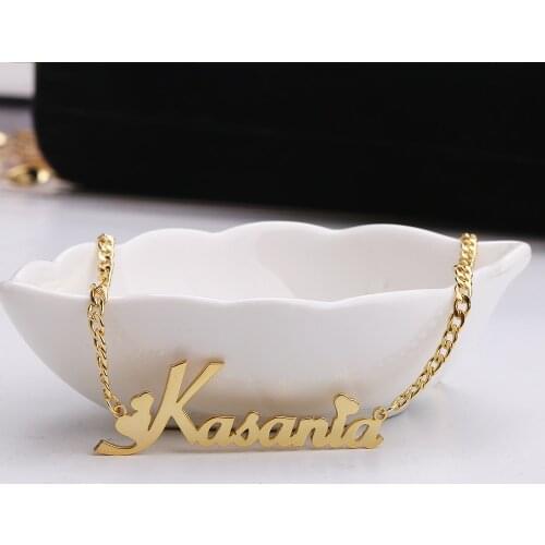 2020 Custom Necklaces Cuban chain name necklace Jewelry Personality Letter Choker Necklaces with Name for Women Girls Mother