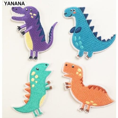 Lovely cute Dinosaur Cartoon clothing patch Iron On Patch Clothing Embroidered Sewing Applique Sew On Fabric Badge