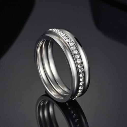 3Pcs/set Fashion Luxury Crystal Rings Promise Love Ring Wedding Engagement Jewelry for Women Girlfriend Gifts