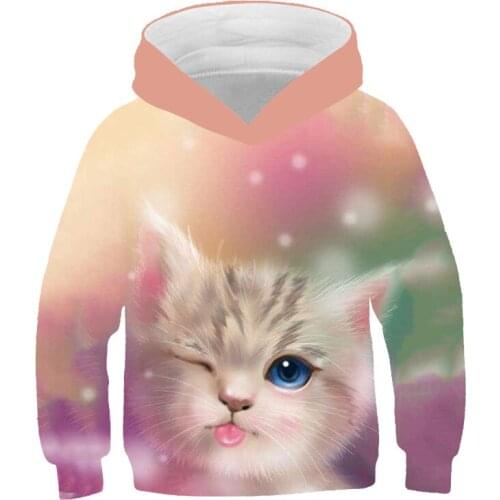 Fashion cat Animal Series 3D Printed Hoodies Cool Sweatshirts Children Fashion Pullover Boy Girl Kids Hoody Coat autumn clothes