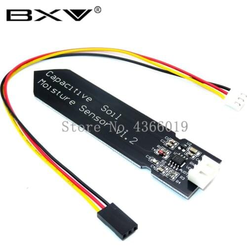 5pcs Capacitive Soil Moisture Sensor Module Not Easy to Corrode Wide Voltage Wire 3.3~5.5V Corrosion Resistant W/ Gravity