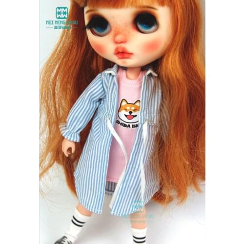 1pcs Blyth Doll Clothes Casual striped shirt, long T-shirt for Blyth Azone1/6 doll accessories