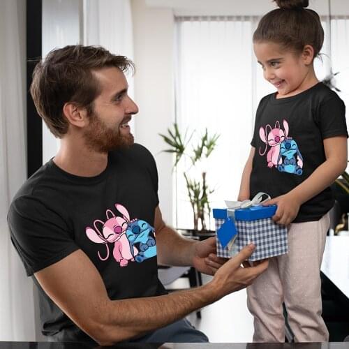 Lilo & Stitch Family Look Outfits Summer New Products Disney Series Pattern Printing T-shirt Harajuku Cute Casual Style Dropship