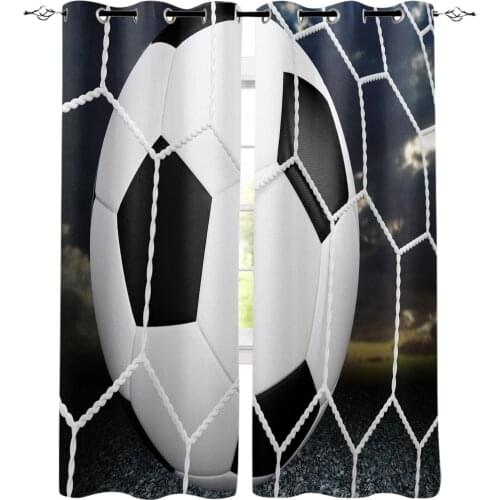 Soccer Victory Football Game Window Curtains Living Room Kitchen Curtains for Bedroom Left and Right Biparting Open Curtains