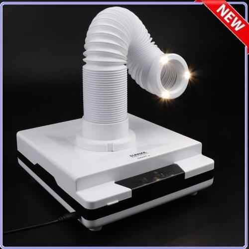 60w Professional Nail Art Machine Nail Dust Collector Strong Nail Polishing Dust Suction Vacuum Cleaner Retractable Elbow Design