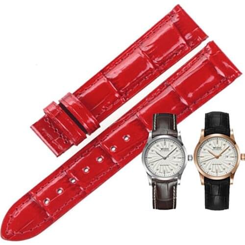 ISUNZUN 17mm Watch Band Womens Bracelet For MIDO M005.007 M016 Watch Strap Cow Leather Watchbands For Women Quality Watchband
