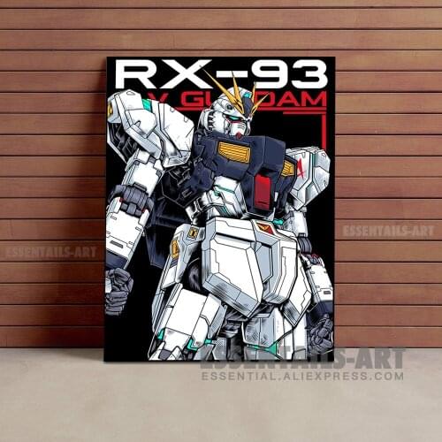 RX 93 v Gundam art design Canvas Wall Art Painting Poster Bedroom study studio print Living kid Room Home Decoration Prints