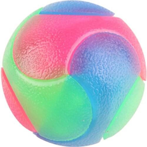 Bite Resistant Glowing Elastic Ball Durable Flashing Molar Interactive Ball Pet Rubber Chew Toy for Cat Dog to Away from Boredom