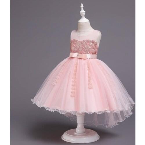 Girls' Birthday Party Dress Sequin Princess Dress Lace Skirt Pompous Dress Birthday Party Dance Performance Dress