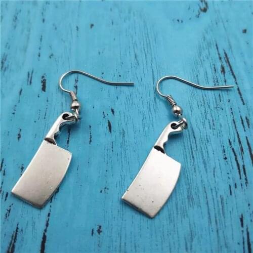 Cleaver Earrings, Knife Earrings, Halloween Jewelry, Gothic Jewelry, Grunge Earrings, Horror Jewelry, Knife, Horror Movie