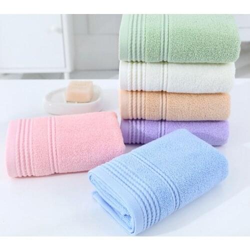 T018A High quality thick Microfiber water absorption grey brown ivory lilac pink blue green Hotel Cotton bath towel Face Towel