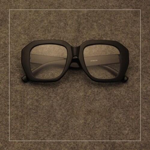 Zerosun Vintage Black Eyeglasses Frames Male Women Thick Square Glasses Female Fashion Eyewear Spectacles for Prescription