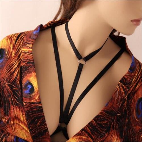 Women Porn Black BDSM Bondage Sexy Lingerie Party Beach Bikini Sexy Summer Bralette bra Harness Body Chain S1044