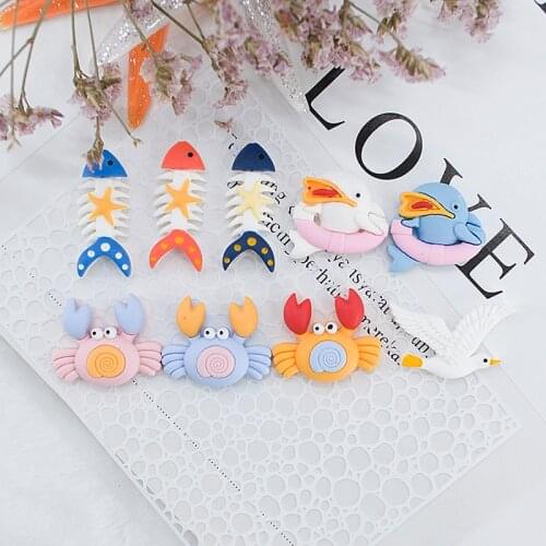 12pcs Resin Cabochons Flatback Ocean Marine style Drift bottle, seagull, sailboat charms for earrings diy making