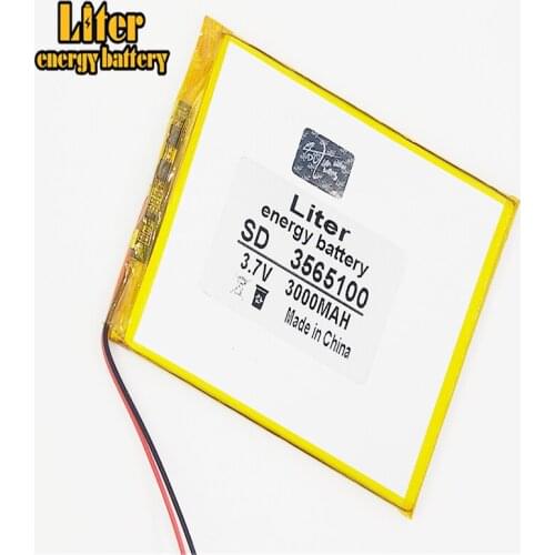 3565100 3.7V 3000mah Lithium polymer Battery with Protection Board For 7 inch Tablet PC