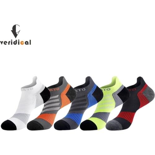 5 Pairs Athletic Sport Running Socks Men Colorful Cotton Breathable Deodorant Quick-Drying Ankle Boat Outdoor Travel Socks