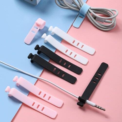 5Pcs Cable Winder Soft Universal Silicone Desktop Earphone Data Cord Binder Clip USB Cable Organizer Desktop Tidy Management