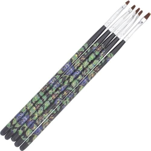 YZWLE 5Pcs/Pack DIY Professional Nail Tools Nail Art Design Painting Tool Pen Polish Brush Set Kit Nail Brushes Tools 38