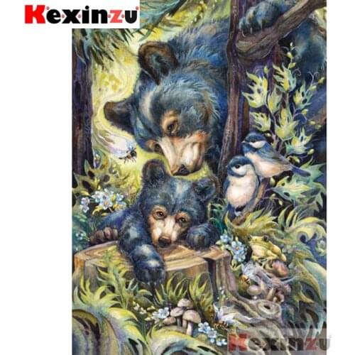 New product Full 5D DIY Square/Round Drill Diamond Painting "Black bear" 3d Diamond Embroidery Cross Stitch Decor Gift K@44633