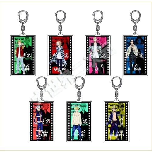 Anime Tokyo Revengers Sano Manjirou Hanagaki Takemichi Square Pendant Acrylic Keychain Keyring Bag Charm Cosplay Cartoon Gifts