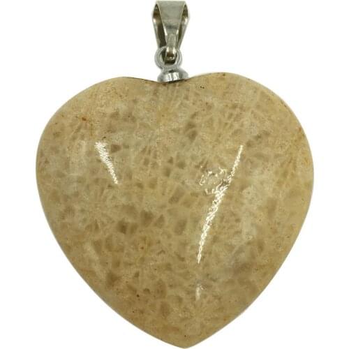 Free Shipping Women Fashion Jewelry Beautiful Chrysanthemum stone Heart Pendant Bead C8396