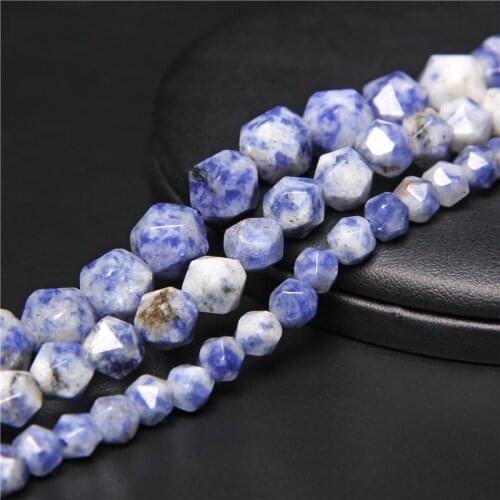 Natural Gem Faceted Polished New Sodalite Minerals Stone Beads For Jewelry Making 6 8 10mm Round Beads Diy Bracelets Necklaces