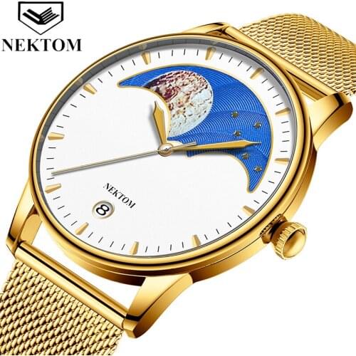 Men Watches NEKTOM Luxury Famous Top Brand Mens Fashion Casual Dress Watch Military Quartz Wristwatches Relogio Masculino Saat