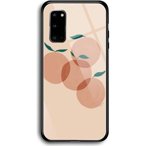 Cartoon fruit hand drawn Phone Case Tempered Glass For Samsung S7 S8 S9 S10E S20 21 30 Plus ultra Note 8 9 10 Plus A7 2018