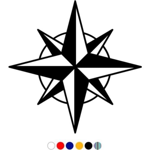 CS-564#15*15cm Eight-pointed star funny car sticker and decal silver/black vinyl auto car stickers