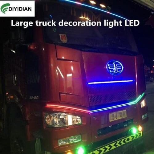 Large truck roof decoration light LED truck atmosphere light welcome color quicksand light safety warning light modification 24V