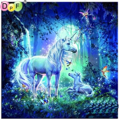 DPF diamond embroidery Horns diamond painting cross stitch needlework diamond mosaic square rhinestone home decor wall painting