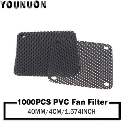 1000Pcs YOUNUON PVC Filter 4cm 40x40mm Cooling Fan Mesh Cover 40MM Mesh PVC Fan Dust Filter Dustproof Cooler Fans Dust Cover