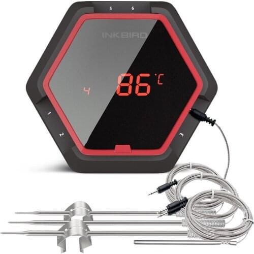 Inkbird IBT-6XS Bluetooth High Precision Food Thermometer Continuous Monitoring Convenient Temperature Sensor Support 6 probes