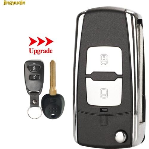Jingyuqin Remote Car Key Fob Shell For Hyundai Elantra Santa FE Atos Trajet Celesta 2 Buttons Left/Right Blade