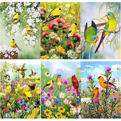 New 5D DIY Flowers Diamond Painting Bird Diamond Embroidery Animal Cross Stitch Full Square Round Drill Home Decor Manual Gift
