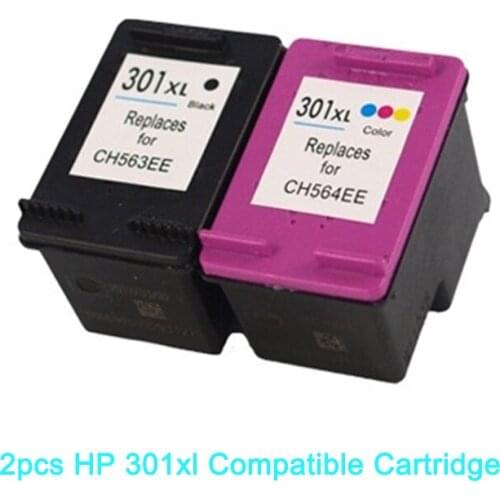Vilaxh 2pcs Ink Cartridge for hp 301 xl For HP Deskjet 1050 2050 2050s 3050 Envy 4500 4502 4504 5530 5532 5539 printer hp301 xl