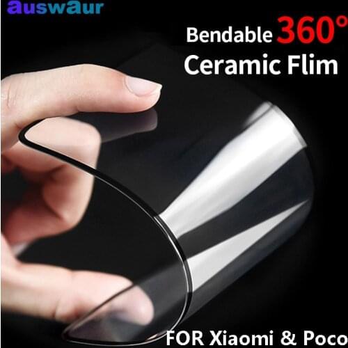 Anti-Breaking Edge Ceramic Film Full Cover for Xiaomi Mi 9 8 10 11 Lite 10T Pro Screen Protector Glass for Xiaomi Poco F3 C3 X3