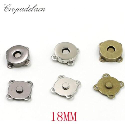 100 sets 1.8cm Metal magnetic Buckle clothes DIY Needlework Sewing Supplies handmade Bag purse manual hand sewing buttons LW0698