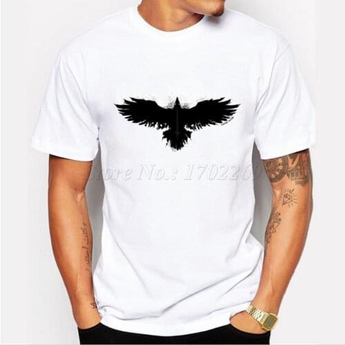 Asian Size mens animal eagle retro printed t shirt fashion Flight to Fauhalla design cool tops short sleeve casual hipster tee
