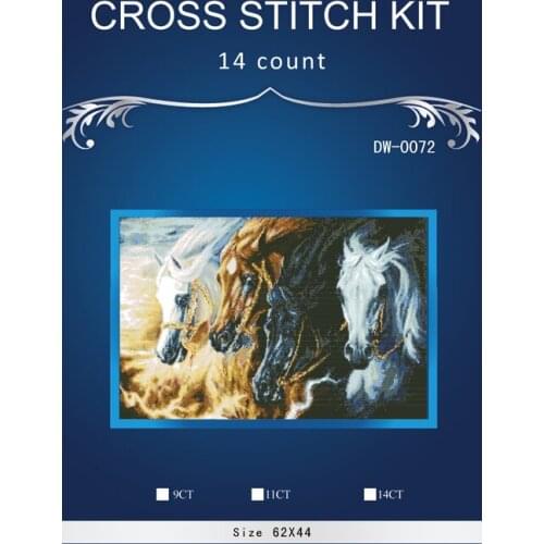 N Running Horses,Counted Cross Stitch 14CT Cross Stitch Sets Wholesale cartoon Cross-stitch Kits Embroidery Needlework