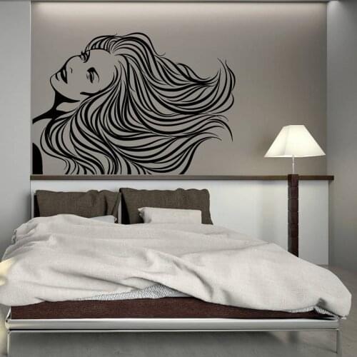 Salon Sticker Woman Barber Hair Beauty Spa Decal Haircut Posters Vinyl Wall Art Decals Decor Mural Salon Sticker