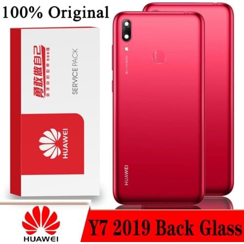 Original Back Cover for HUAWEI Y7 2019 Spare Parts Back Battery Door Housing with Camera Frame Repair Parts